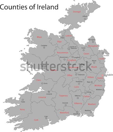 Yeşil İrlanda harita idari şehir ada Stok fotoğraf © Volina