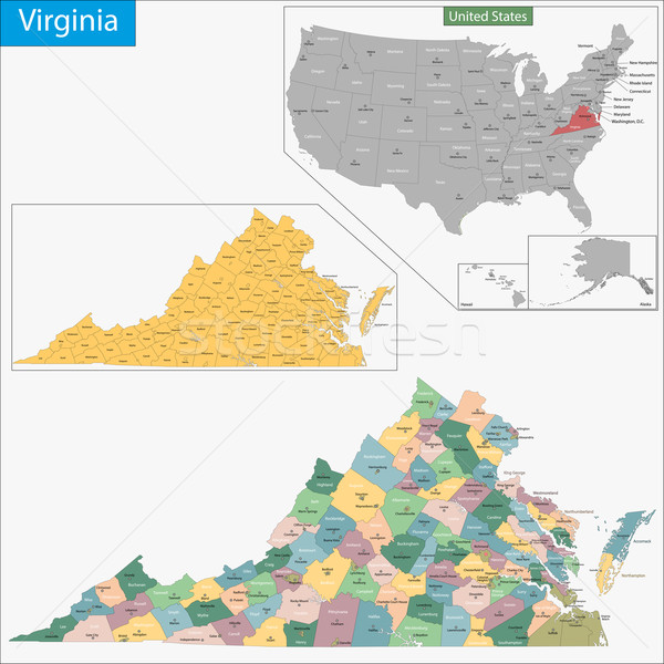Virginia map Stock photo © Volina