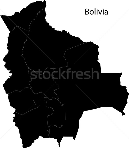 Foto stock: Preto · Bolívia · mapa · projeto · fundo · traçar