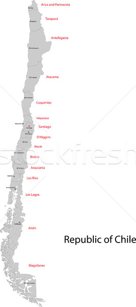 Şili harita idari dizayn renk Amerika Stok fotoğraf © Volina