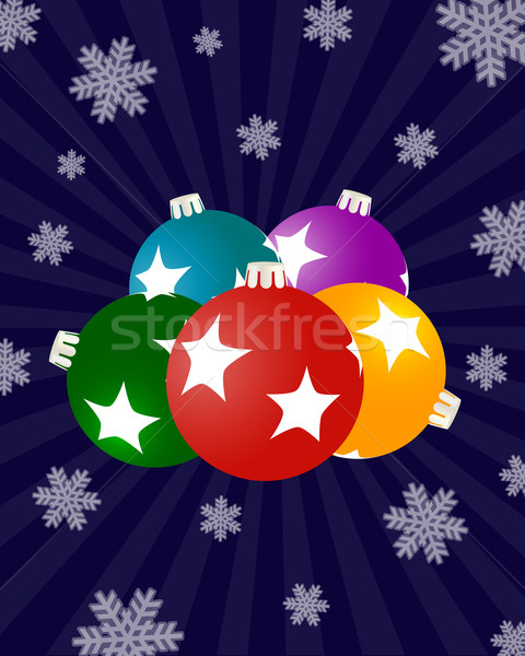 Nouvelle année Noël flocons de neige résumé hiver [[stock_photo]] © Volina