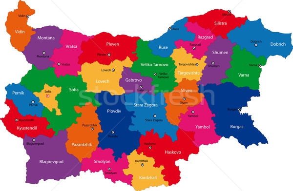 Bulgaria mappa amministrativa città paese Sofia Foto d'archivio © Volina