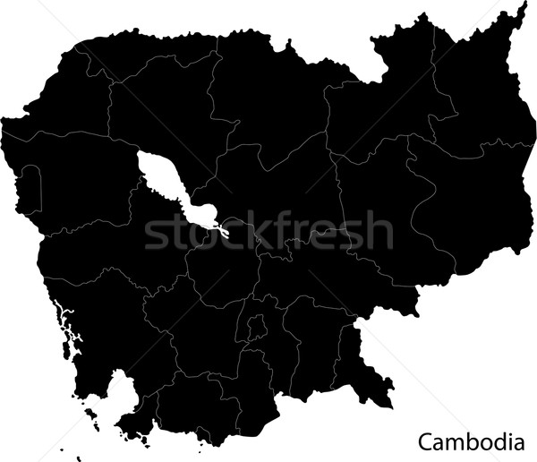 Black Cambodia map Stock photo © Volina