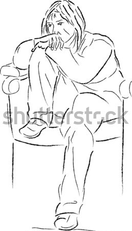 Sitting young woman Stock photo © Volina