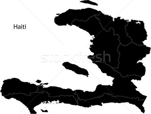 Stockfoto: Zwarte · Haïti · kaart · stad · achtergrond · witte