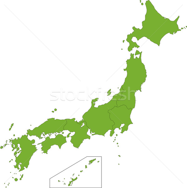 Сток-фото: зеленый · Япония · карта · аннотация · дизайна · Мир
