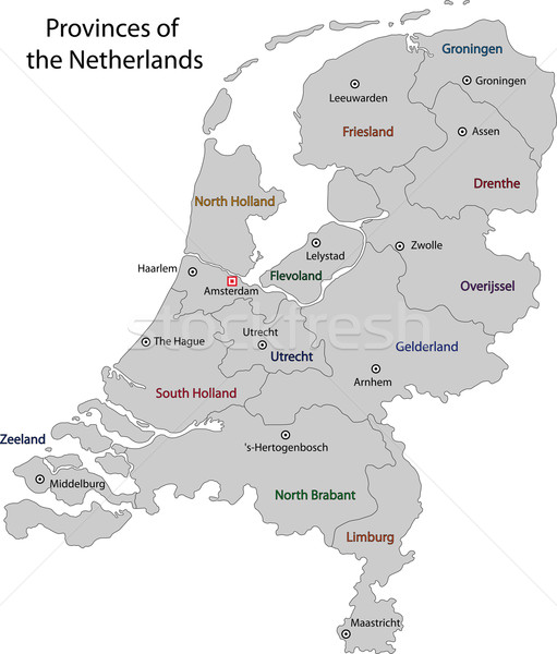 Grey Netherlands map Stock photo © Volina