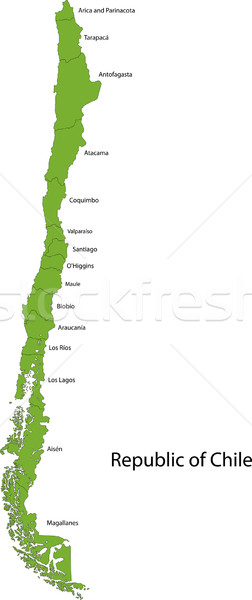 Zöld Chile térkép adminisztratív terv szín Stock fotó © Volina