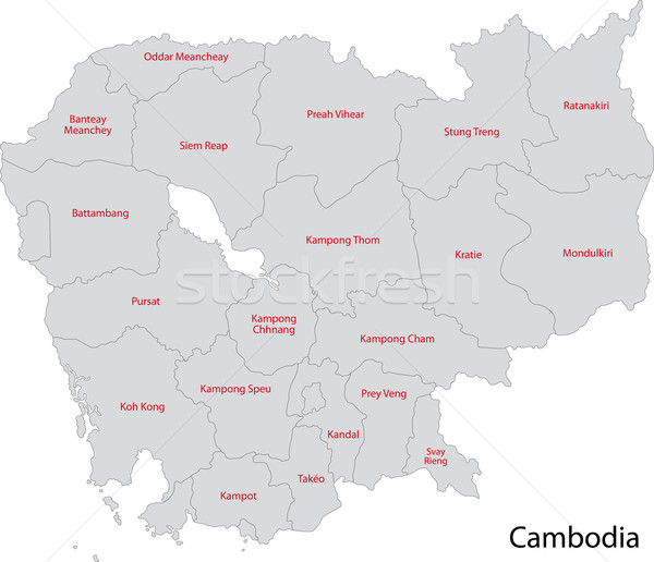 Gray Cambodia map Stock photo © Volina