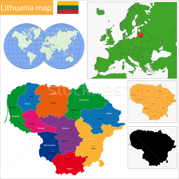 Lithuania map Stock photo © Volina