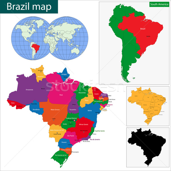 Brazil map Stock photo © Volina