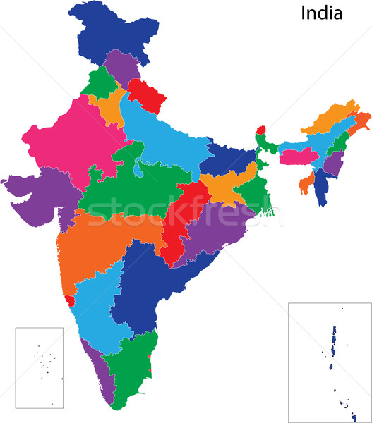 India hartă administrativ oraş asiatic ţară Imagine de stoc © Volina