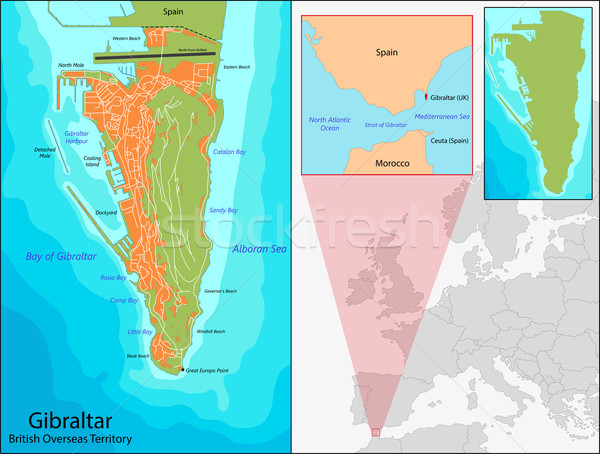 Gibraltar map Stock photo © Volina