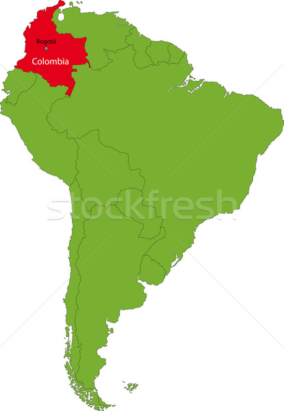 Colômbia mapa localização continente cor Foto stock © Volina