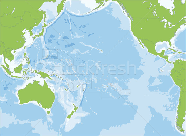 Kaart oceanië regio eilanden tropische silhouet Stockfoto © Volina