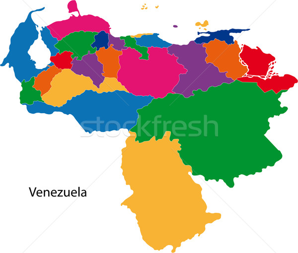 カラフル ベネズエラ 地図 行政の デザイン 色 ストックフォト © Volina