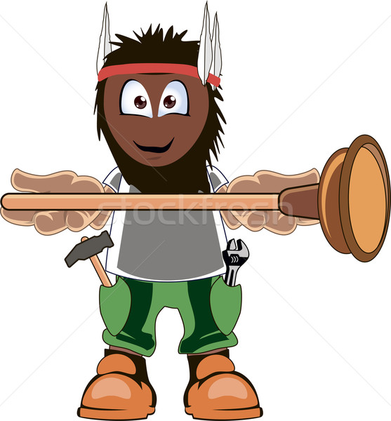 Plumber holding Plunger Stock photo © Volina