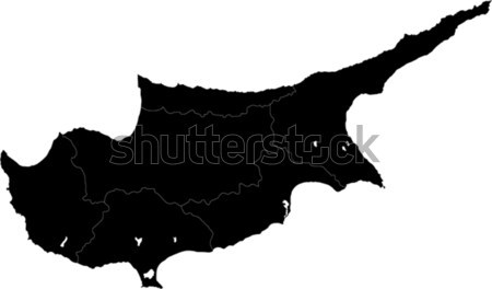 Black Cyprus map Stock photo © Volina