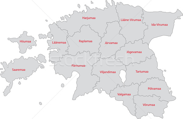 Grau Estland Karte administrative Republik abstrakten Stock foto © Volina