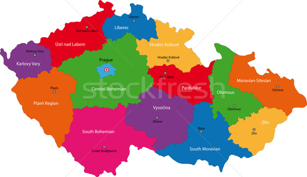チェコ共和国 地図 地域 首都 色 白 ストックフォト © Volina