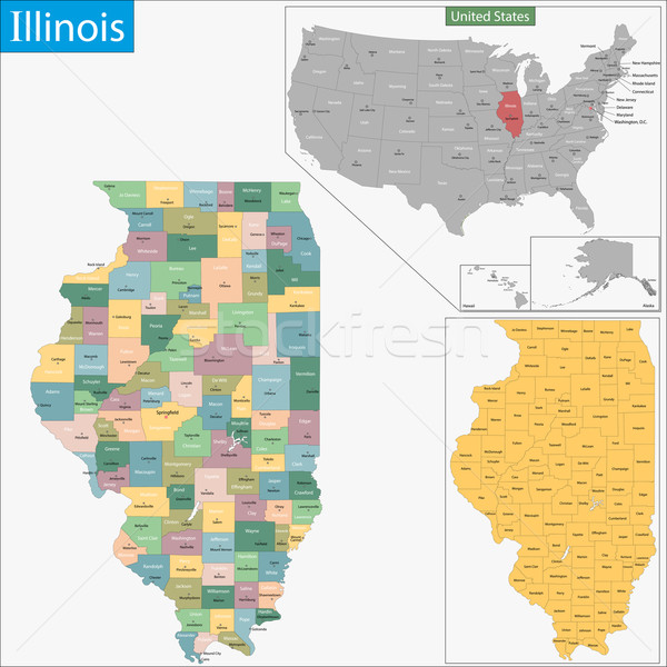 Illinois map Stock photo © Volina