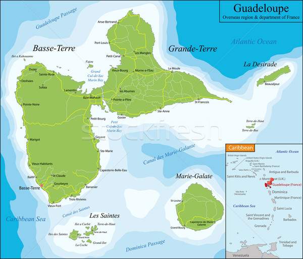 Map of Guadeloupe  Stock photo © Volina