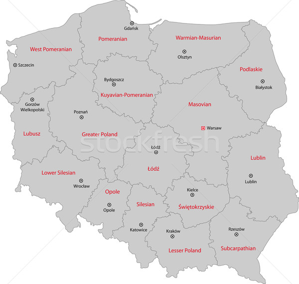 Grey Poland map Stock photo © Volina