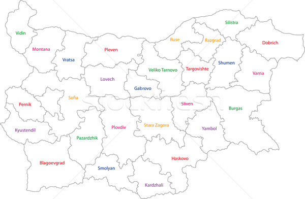 Bulgaristan harita idari şehir ülke Stok fotoğraf © Volina