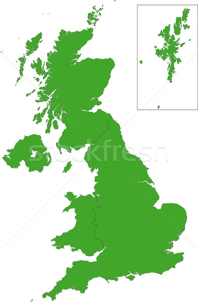 Yeşil Büyük Britanya harita idari şehir Avrupa Stok fotoğraf © Volina