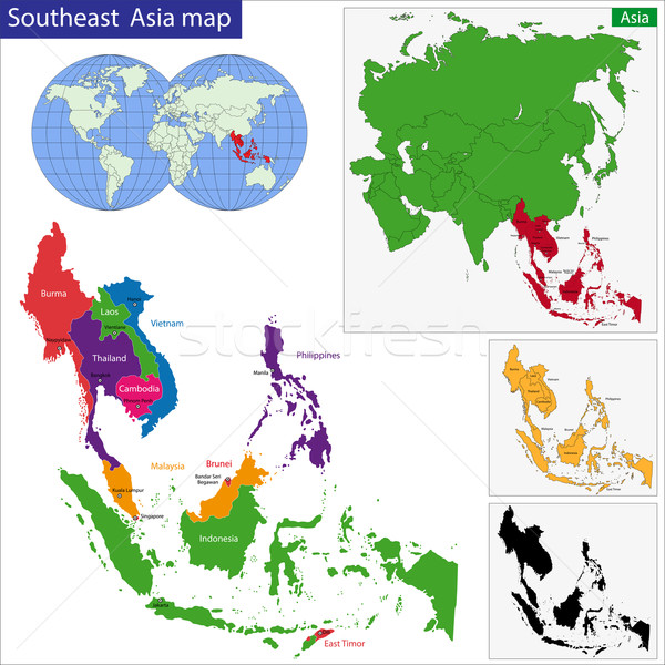 Stock photo: Southeastern Asia map