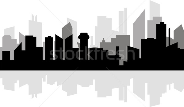 Moderne metropolis stad wolkenkrabbers skyline reflectie Stockfoto © Volina