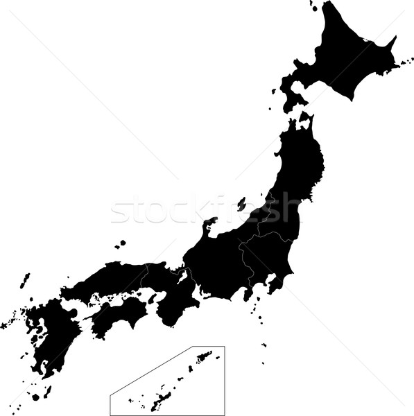 Schwarz Japan Karte abstrakten Design Welt Stock foto © Volina