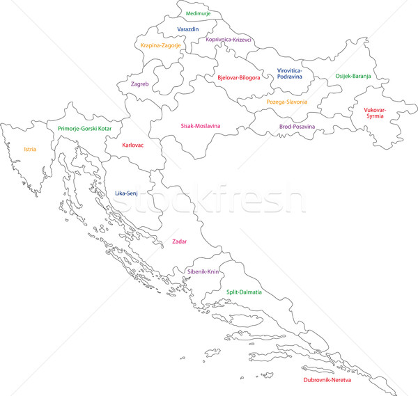 Outline Croatia map Stock photo © Volina