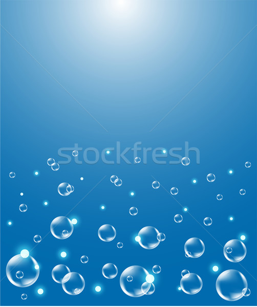 мыльный пузырь различный размер синий воды океана Сток-фото © Volina