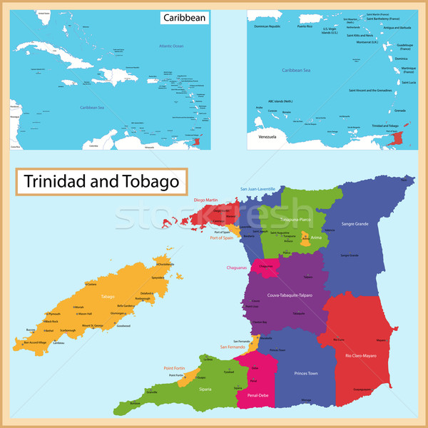 Trinidad and Tobago map Stock photo © Volina