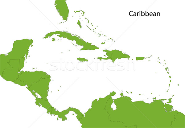 Groene caribbean kaart grafiek land grafische Stockfoto © Volina