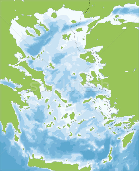 Stock photo: Aegean Sea map