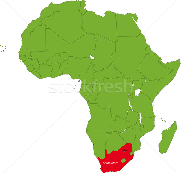 Sudáfrica ubicación África continente mapa viaje Foto stock © Volina