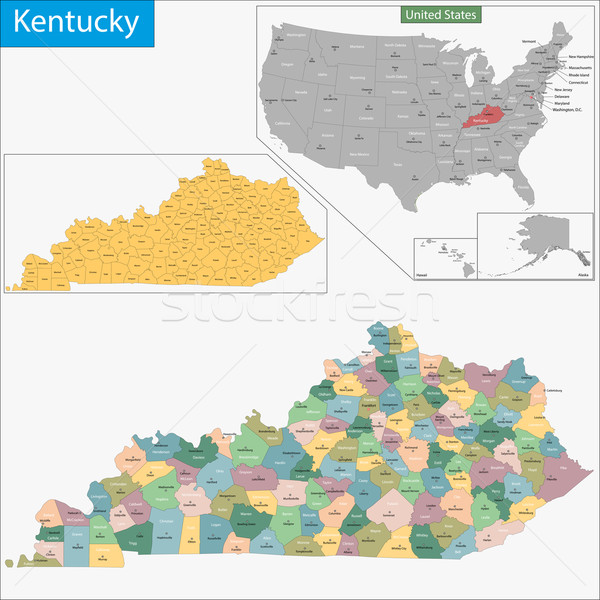 Kentucky map Stock photo © Volina