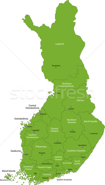 Verde Finlandia mapa administrativo ciudad diseno Foto stock © Volina