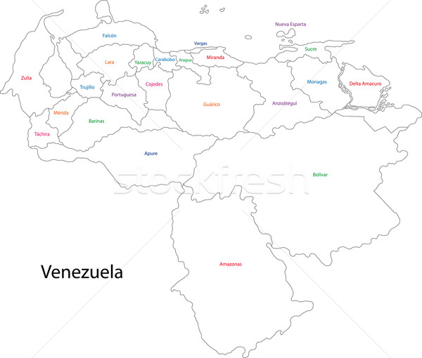 ベネズエラ 地図 行政の 市 デザイン ストックフォト © Volina
