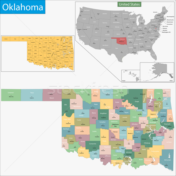 Oklahoma map Stock photo © Volina