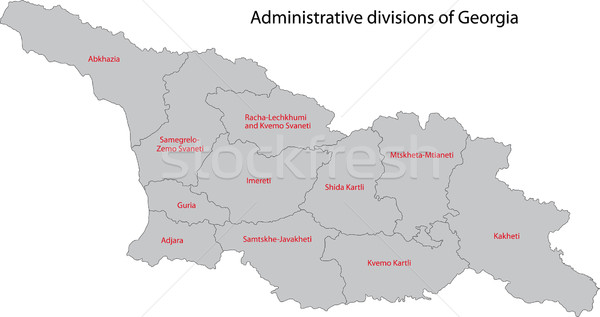 Szürke Grúzia térkép adminisztratív város ázsiai Stock fotó © Volina