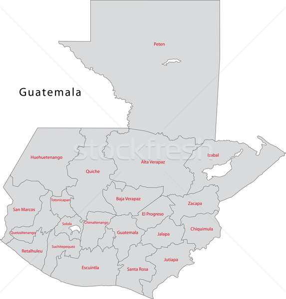 Gri Guatemala hartă departament proiect Imagine de stoc © Volina