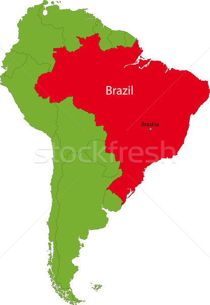 Brasil mapa ubicación américa del sur continente diseno Foto stock © Volina