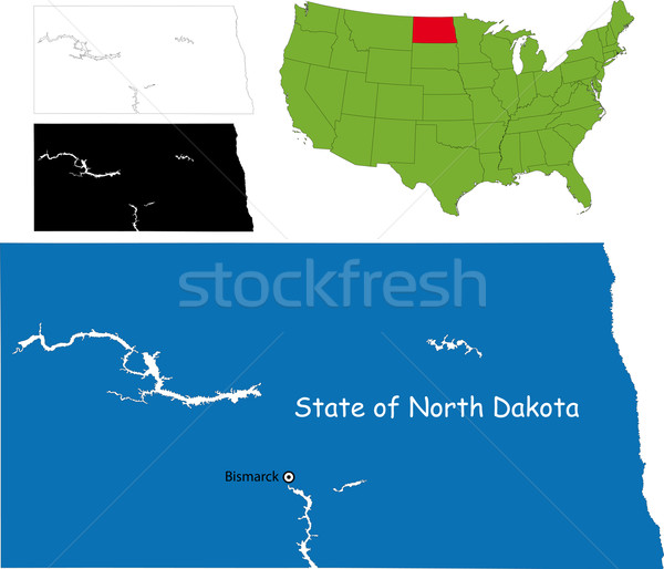 Dakota de Nord hartă ilustrare SUA culoare frontieră Imagine de stoc © Volina
