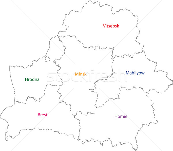 Belarus harita idari cumhuriyet şehir Stok fotoğraf © Volina