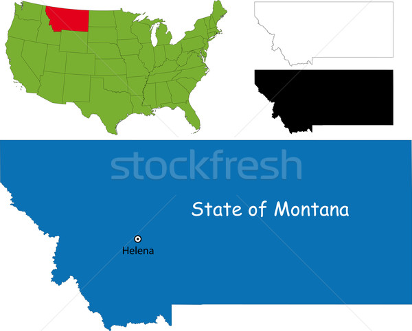 Сток-фото: Монтана · карта · иллюстрация · США · Америки · границе