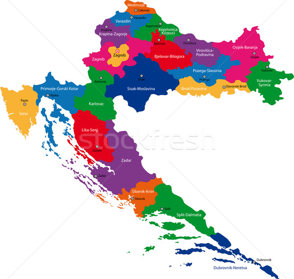 Хорватия карта административный республика город стране Сток-фото © Volina