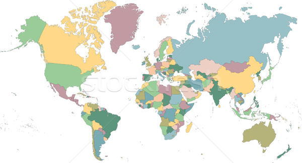 地図 世界 詳しい 世界中 背景 地球 ストックフォト © Volina